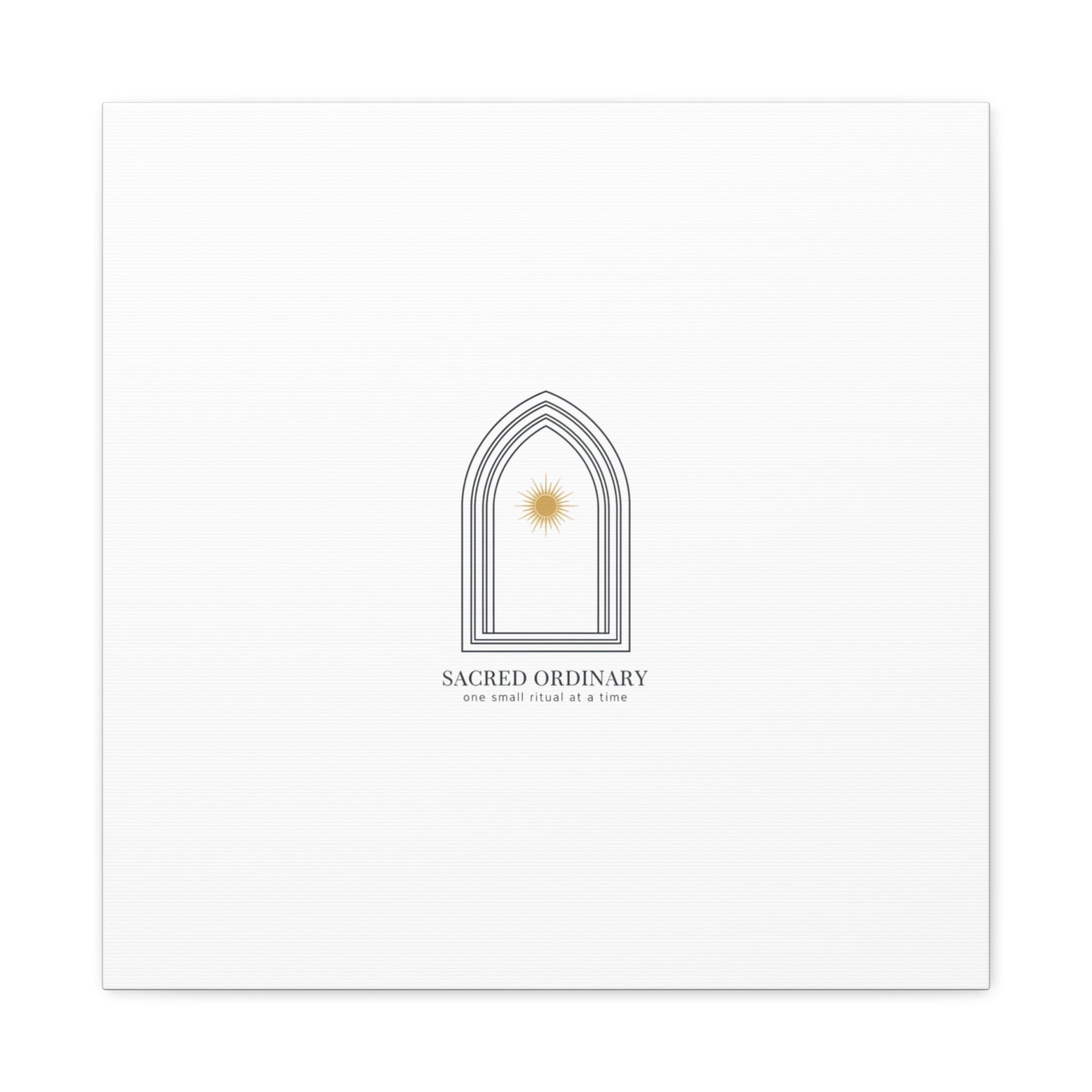 Sacred Ordinary Gothic Arch Canvas | Minimal Scripture Art, Quiet Luxury