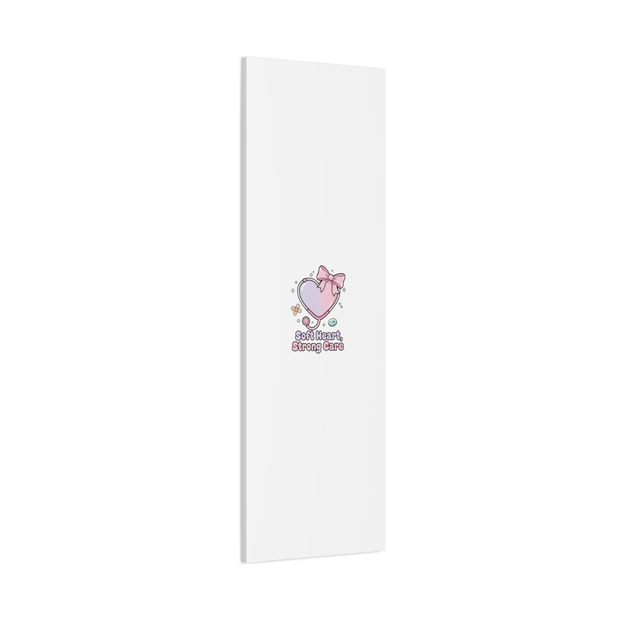 Soft Heart Strong Care Canvas, Pastel Cute Nurse Medical Art | Coquette Healthcare 36" x 36" 1.25"