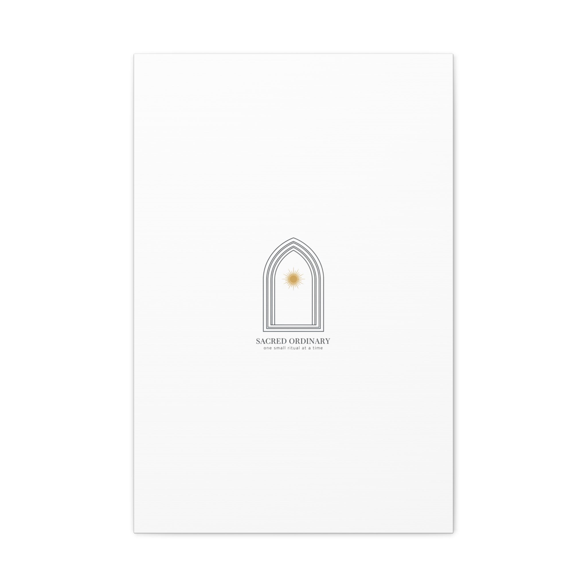 Sacred Ordinary Gothic Arch Canvas | Minimal Scripture Art, Quiet Luxury