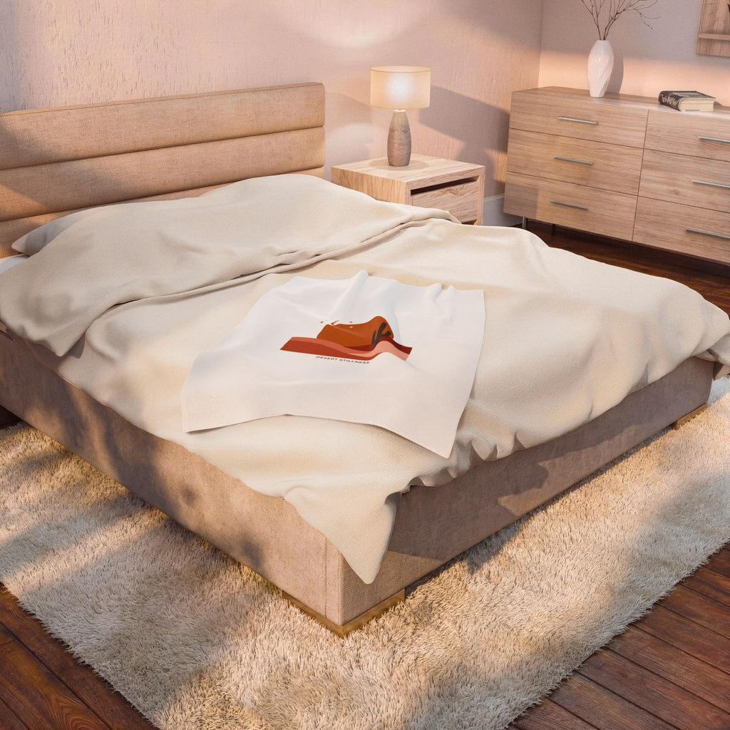 Desert Sunset Mesa Throw Blanket | Southwestern minimalist, adobe-inspired wall art 30" × 40"