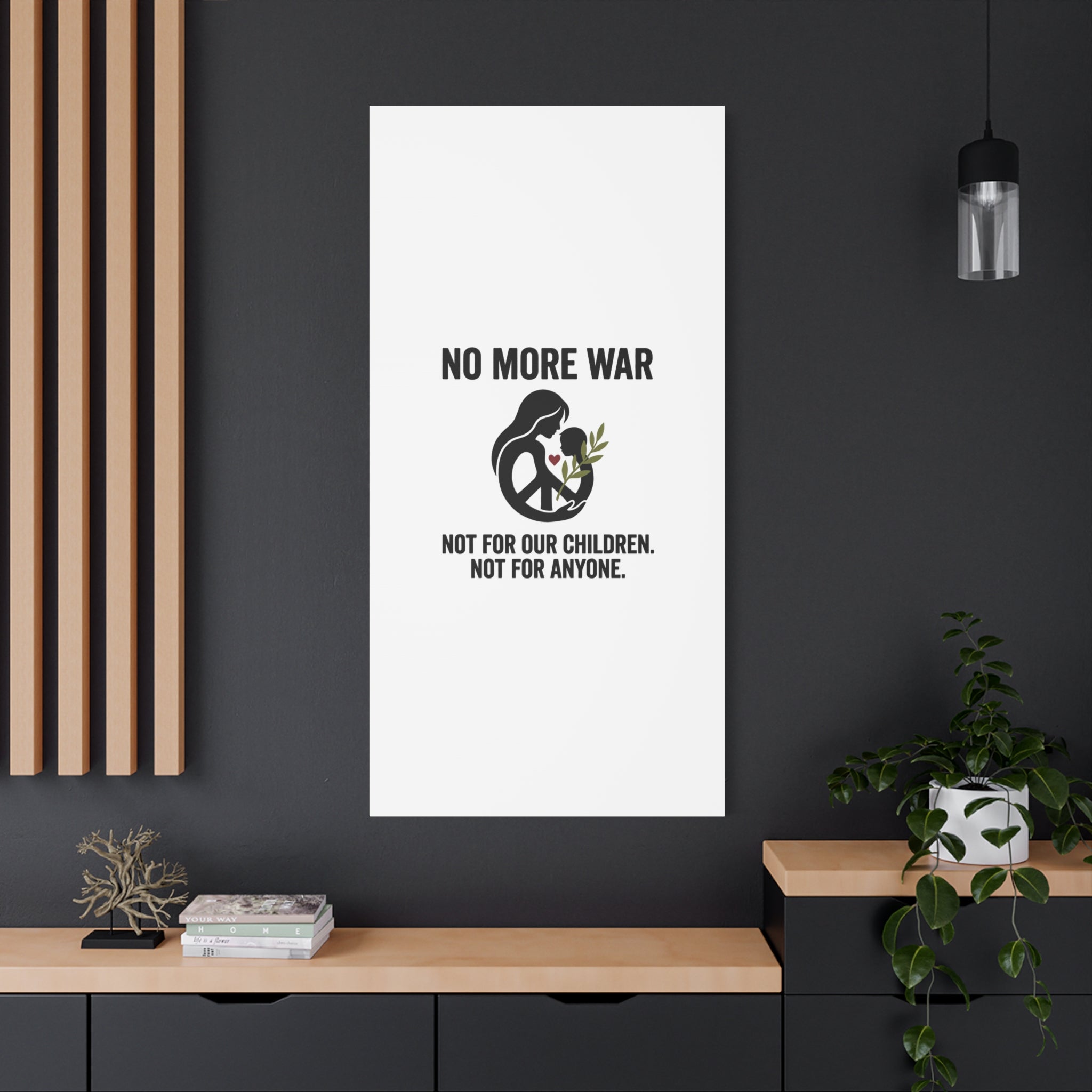 No More War Canvas, Anti-War Peace Protest Wall Art | Solidarity Ceasefire. 36" x 36" 1.25"