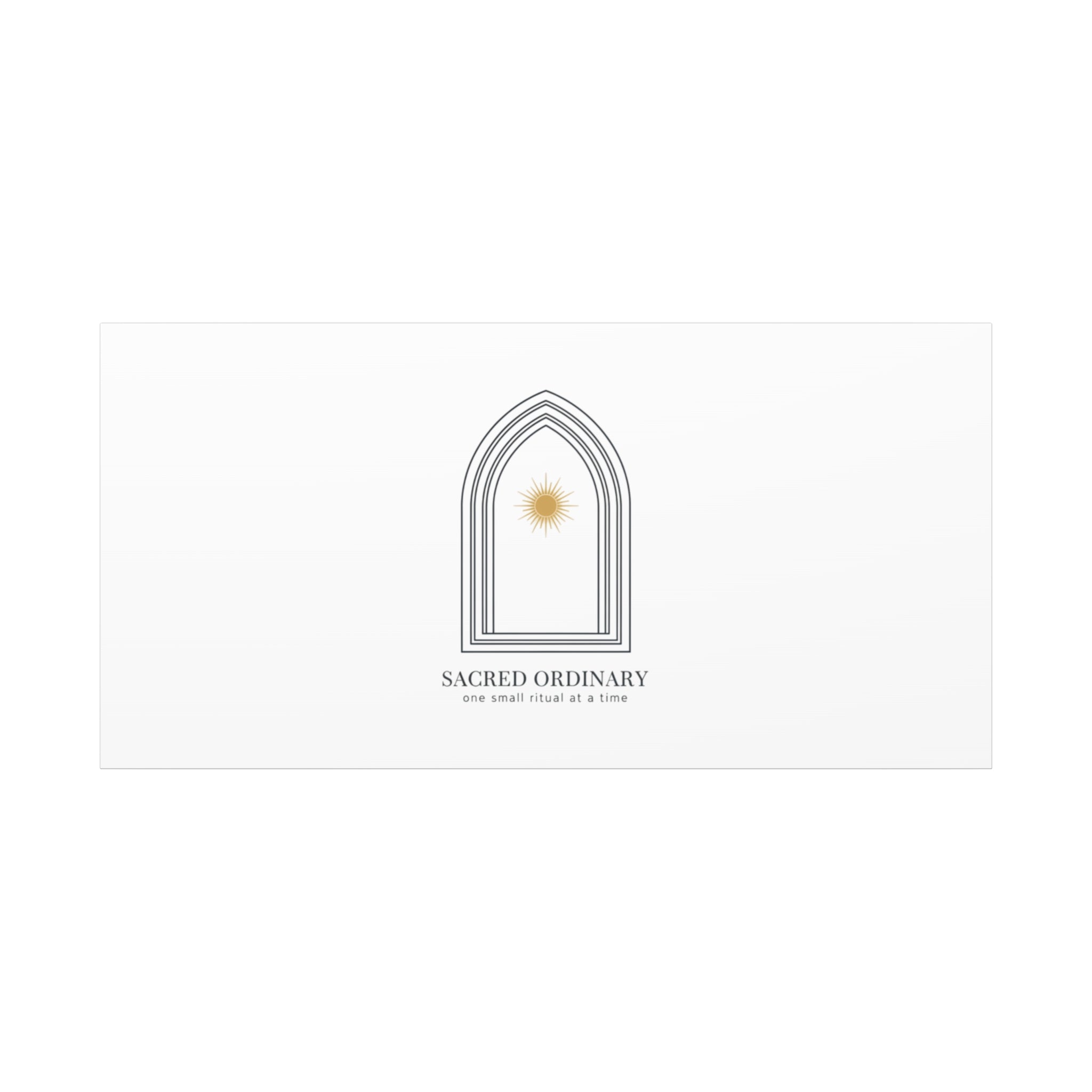 Sacred Ordinary Gothic Arch Canvas | Minimal Scripture Art, Quiet Luxury