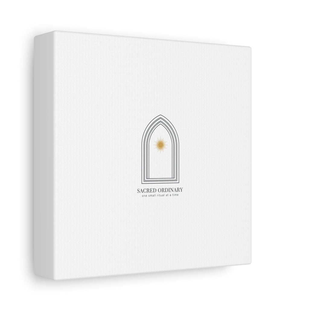 Sacred Ordinary Gothic Arch Canvas | Minimal Scripture Art, Quiet Luxury 36" x 36" 1.25"