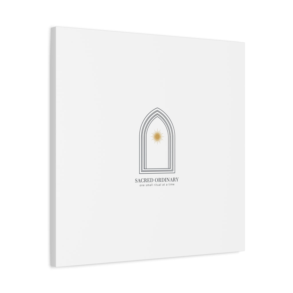 Sacred Ordinary Gothic Arch Canvas | Minimal Scripture Art, Quiet Luxury 36" x 36" 1.25"