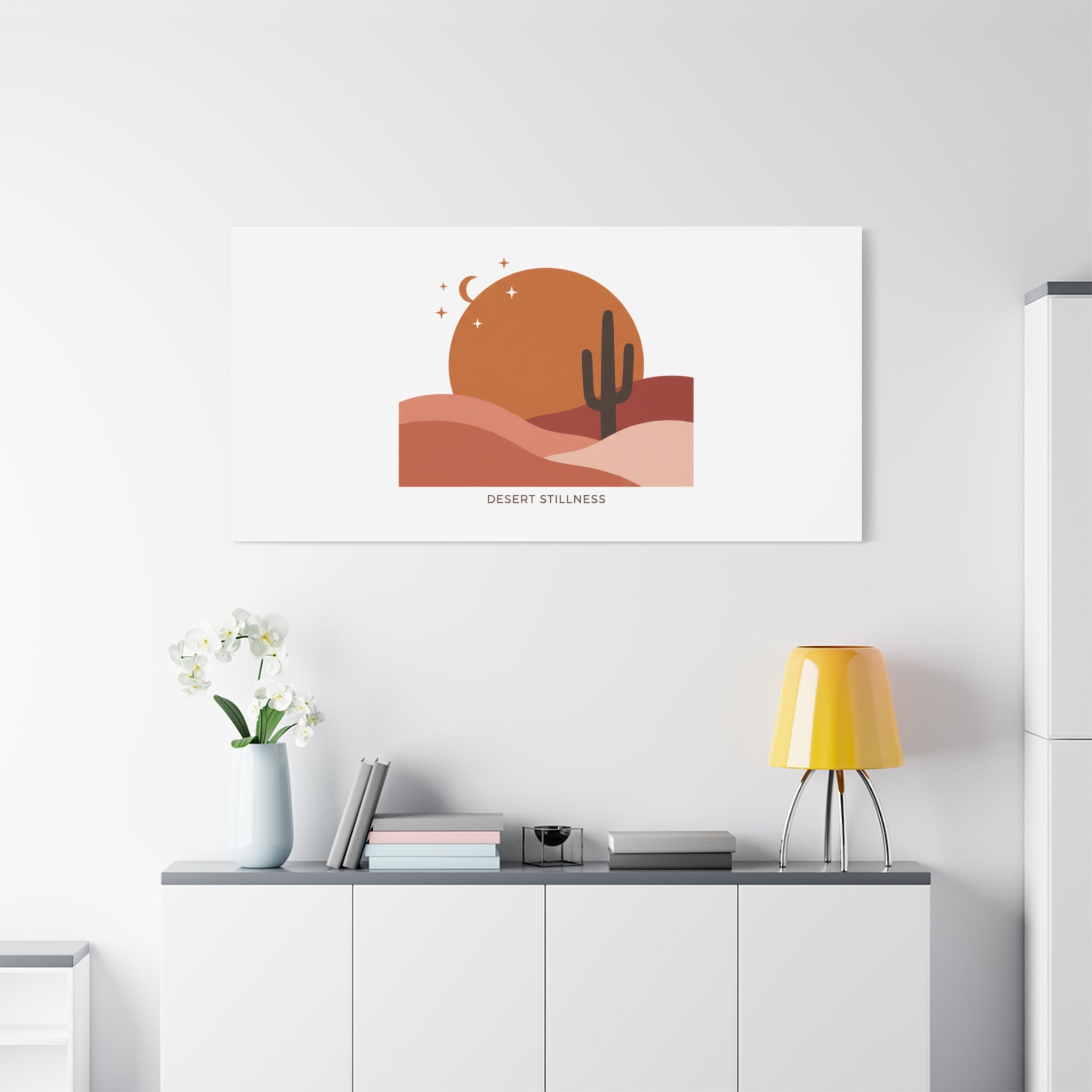 Desert Stillness Canvas, Desert Sunset Minimalist Mesa | Southwestern Art Print 36" x 36" 1.25"