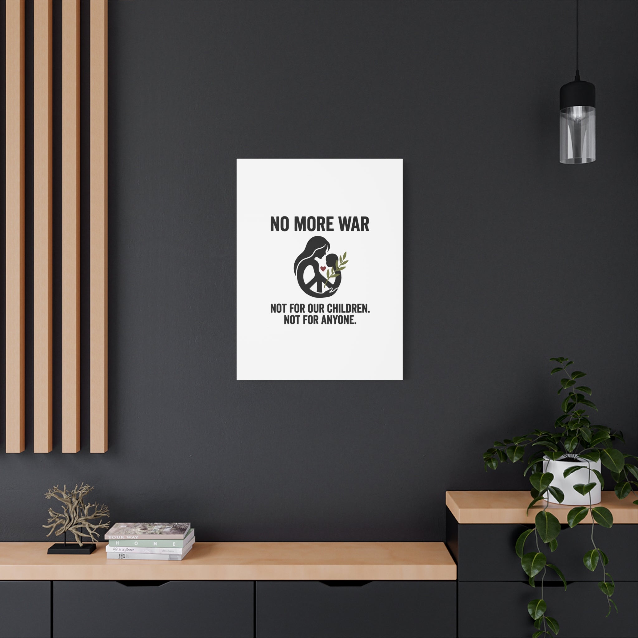 No More War Canvas, Anti-War Peace Protest Wall Art | Solidarity Ceasefire. 36" x 36" 1.25"