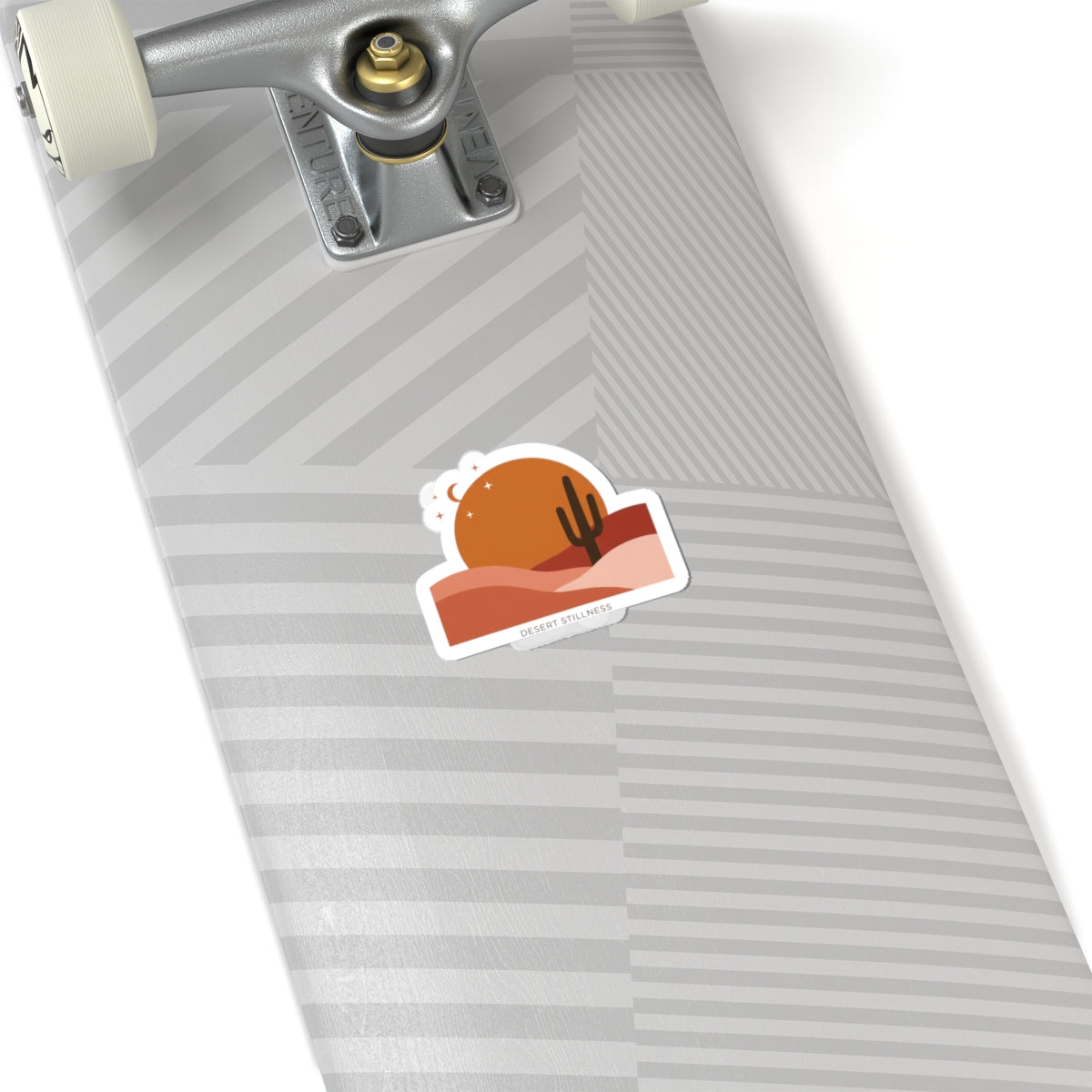 Desert Sunset Minimalist Sticker | Kiss-Cut Southwestern Mesa, Adobe-Inspired 2" × 2" White