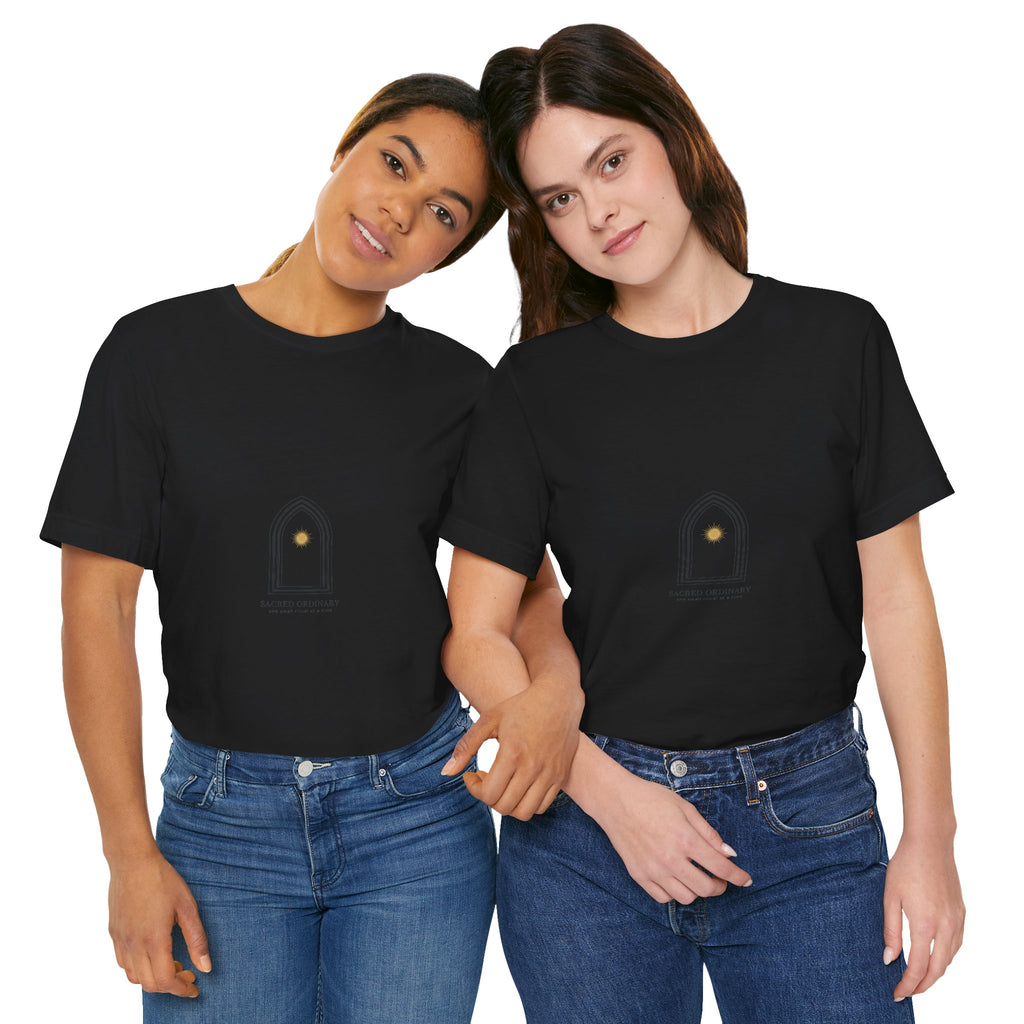 Gothic Arch Minimal Tee | Monastic Minimalism, serene typography Navy
