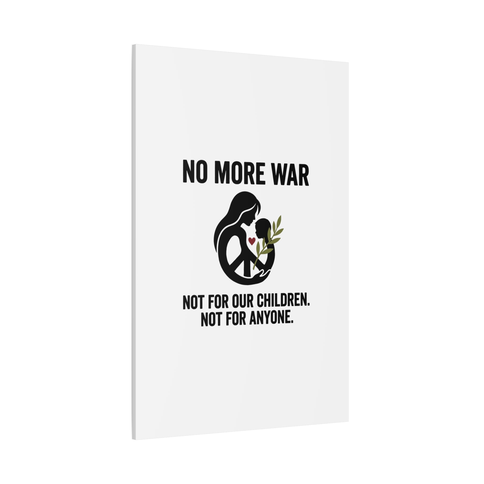 No More War Canvas, Anti-War Peace Protest Wall Art | Solidarity Ceasefire. 36" x 36" 1.25"