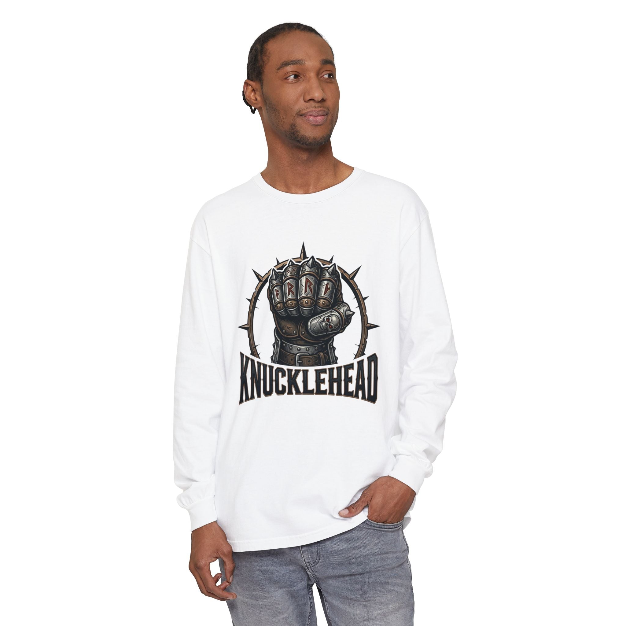 Knucklehead Fist Long Sleeve Tee White