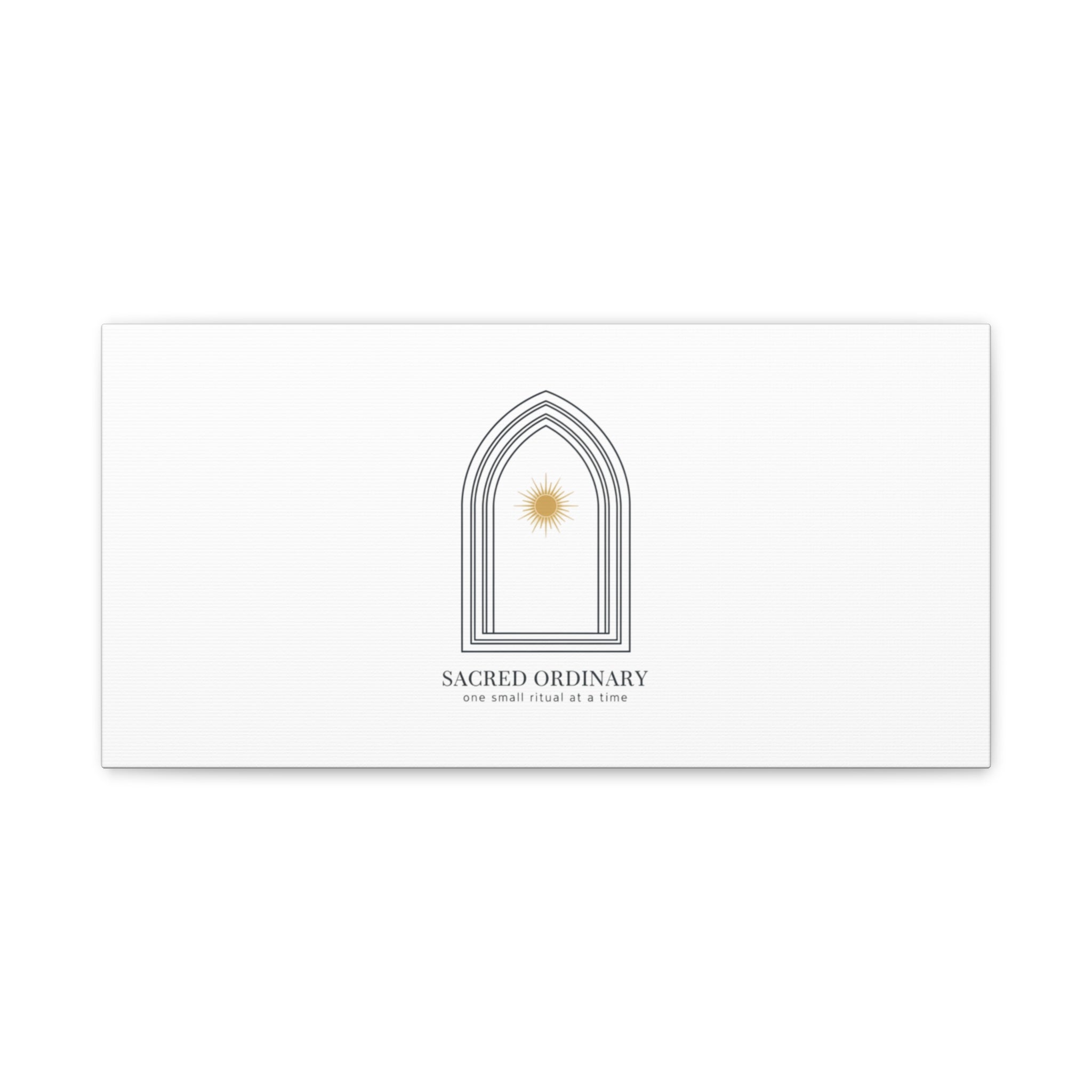 Sacred Ordinary Gothic Arch Canvas | Minimal Scripture Art, Quiet Luxury