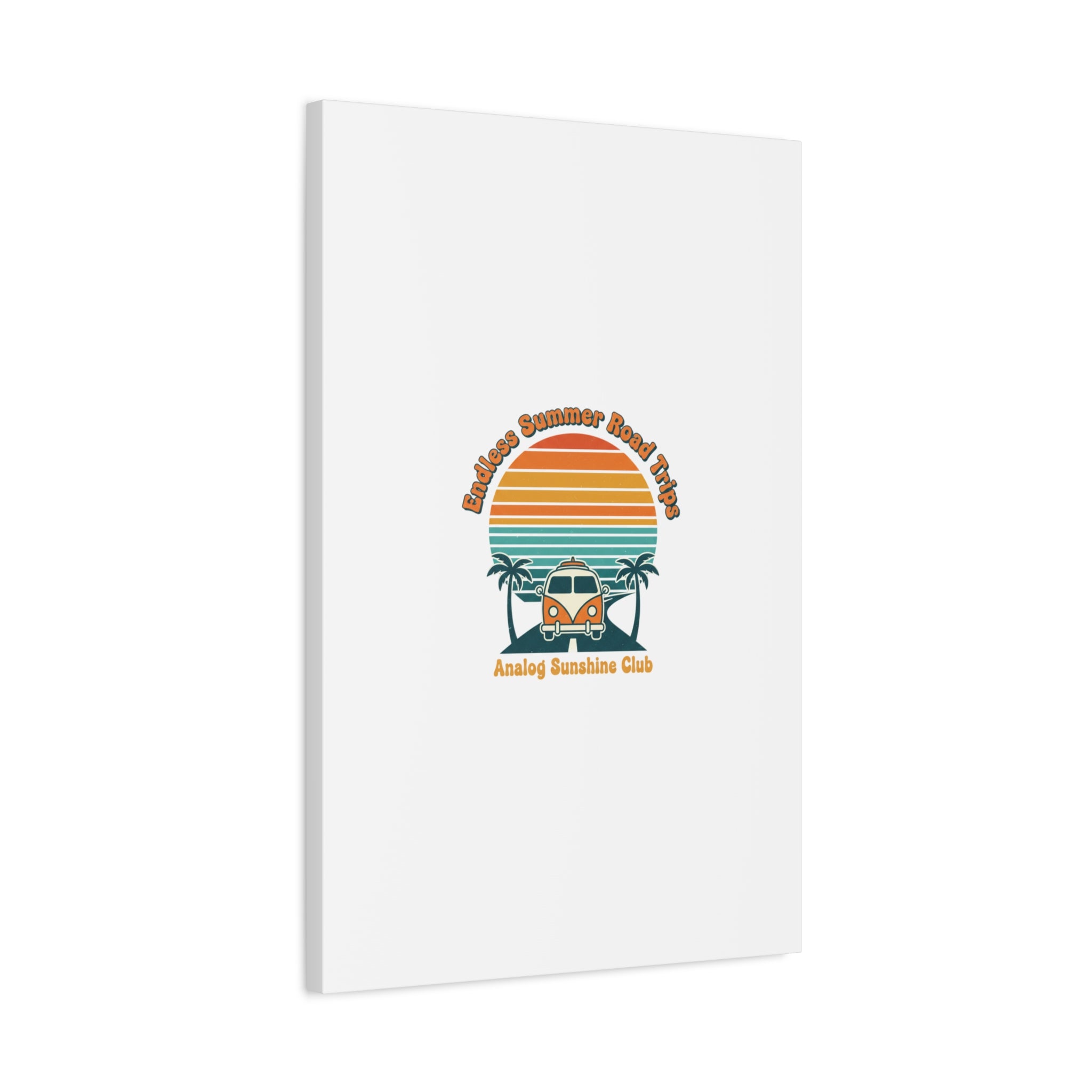 Endless Summer Road Trips Canvas | 1970s Sunset, Retro Surf Palm Art 36" x 36" 1.25"