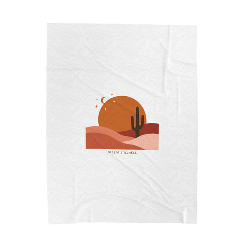 Desert Sunset Mesa Throw Blanket | Southwestern minimalist, adobe-inspired wall art 60" × 80"