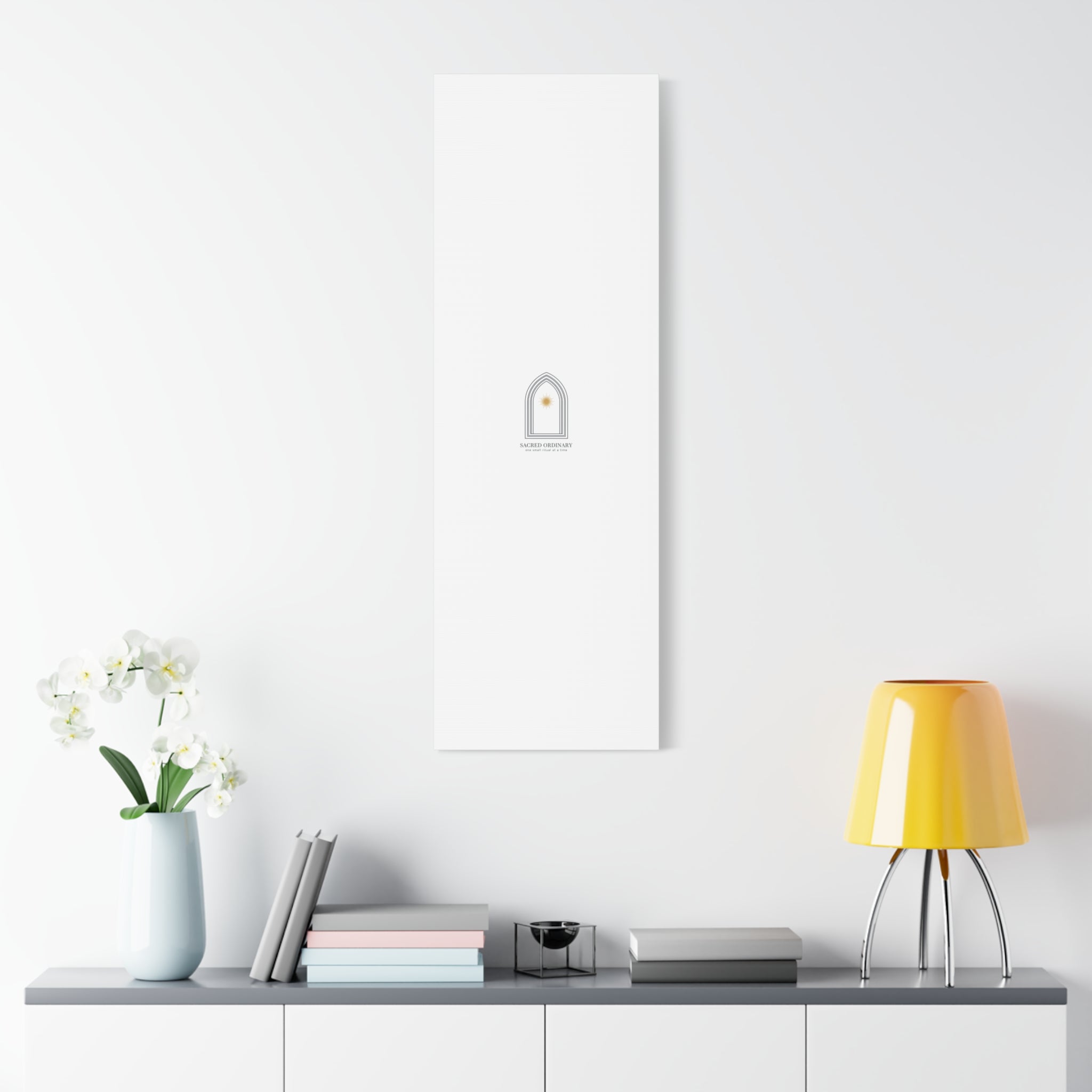 Sacred Ordinary Gothic Arch Canvas | Minimal Scripture Art, Quiet Luxury