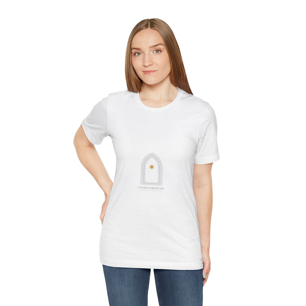 Gothic Arch Minimal Tee | Monastic Minimalism, serene typography Navy