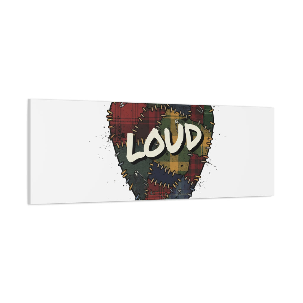 Plaid Patchwork Guitar Pick Canvas, Grunge Revival, 90s Rock Plaid Aesthetic 36" x 36" 1.25"