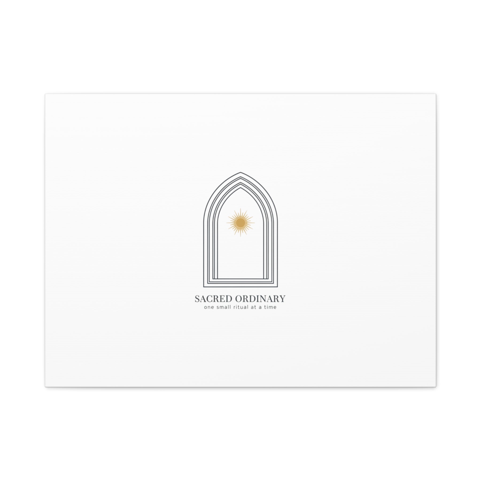 Sacred Ordinary Gothic Arch Canvas | Minimal Scripture Art, Quiet Luxury