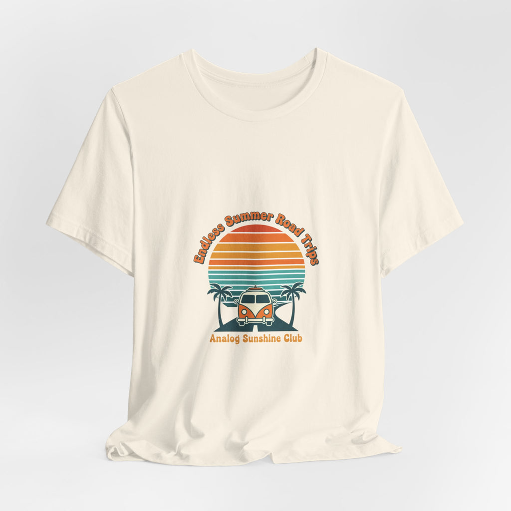 Retro 70s Sunset Surf Graphic Tee | Vintage Palm Golden Hour Postcard