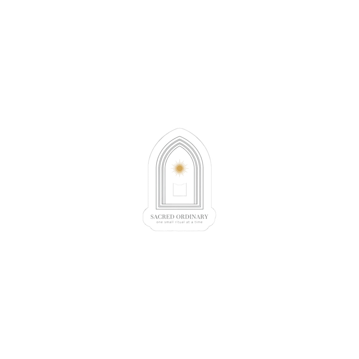 Gothic Arch Minimalist Sticker | Monastic Minimalism Quiet Luxury 3" × 3" White