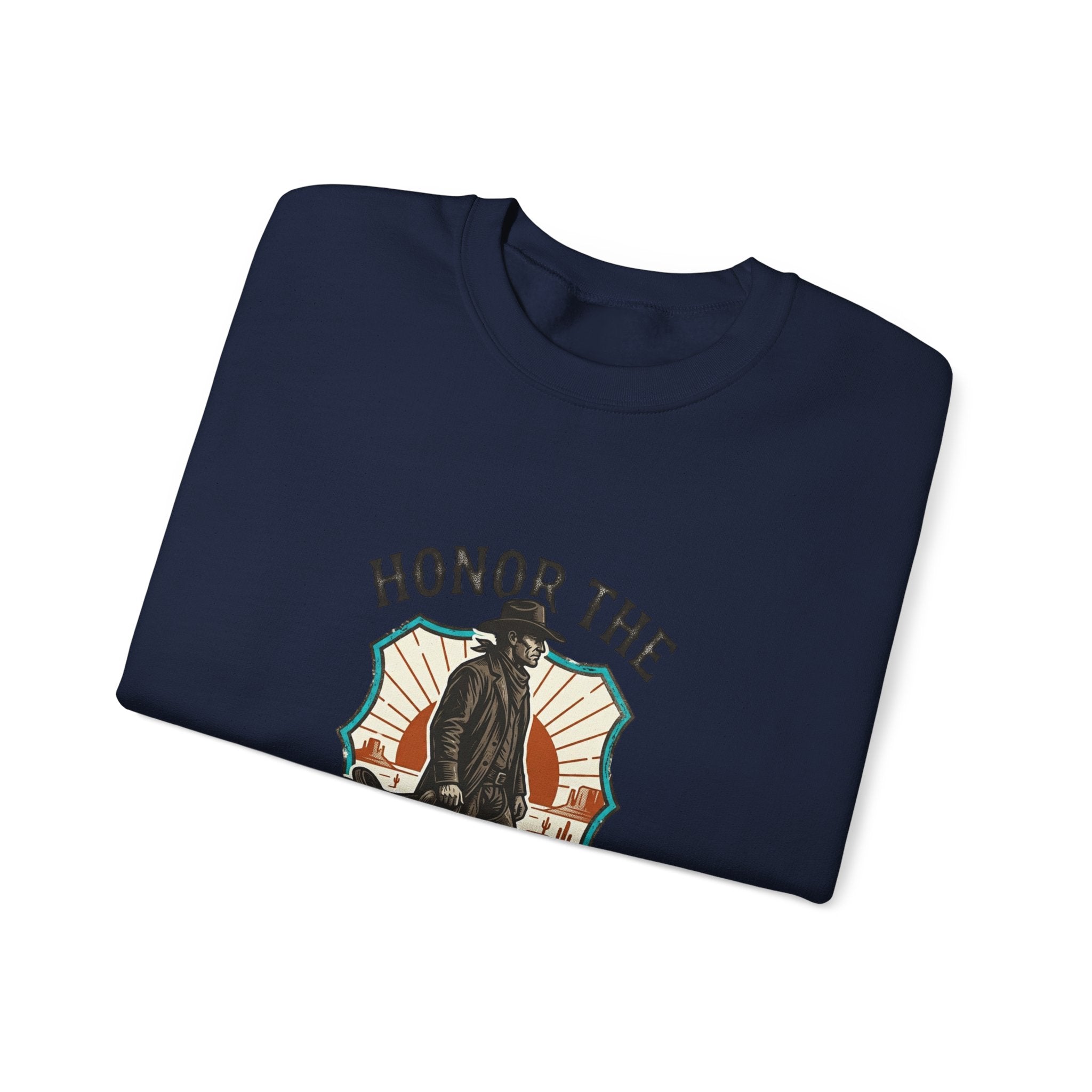 Honor the Old Ways Crewneck Sweatshirt | Western, Americana, Vintage. Navy