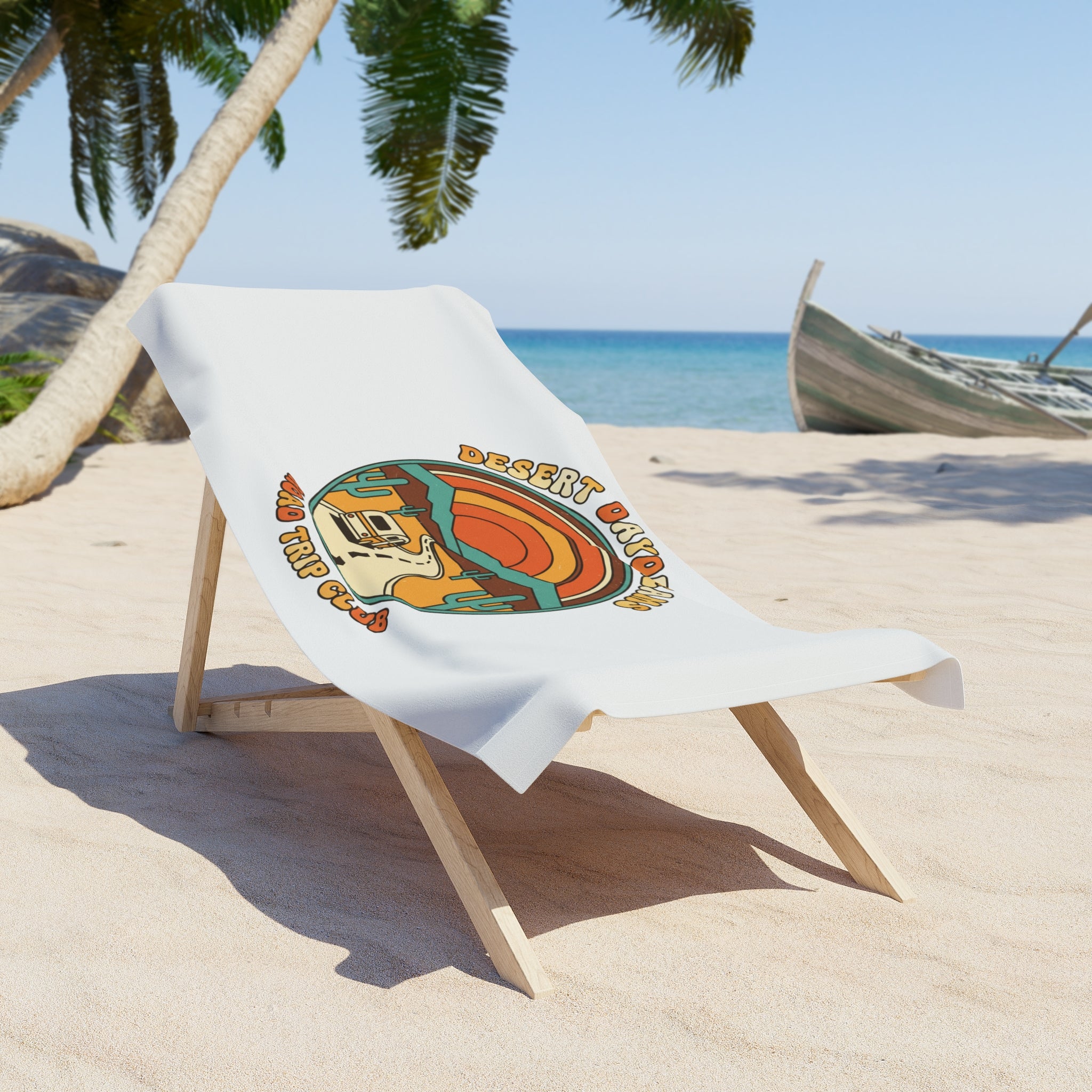 Beach Towel — Desert Daydreams Road Trip Club Retro Camper Design