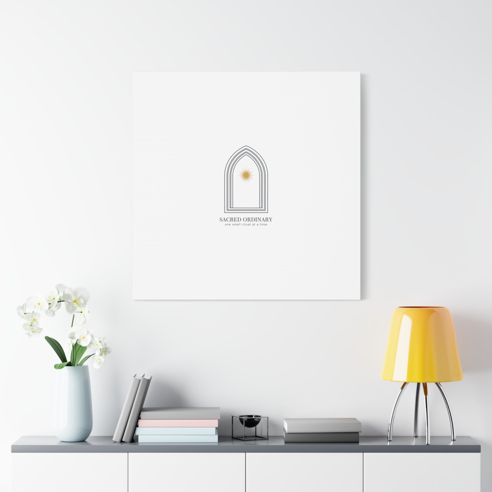 Sacred Ordinary Gothic Arch Canvas | Minimal Scripture Art, Quiet Luxury 36" x 36" 1.25"