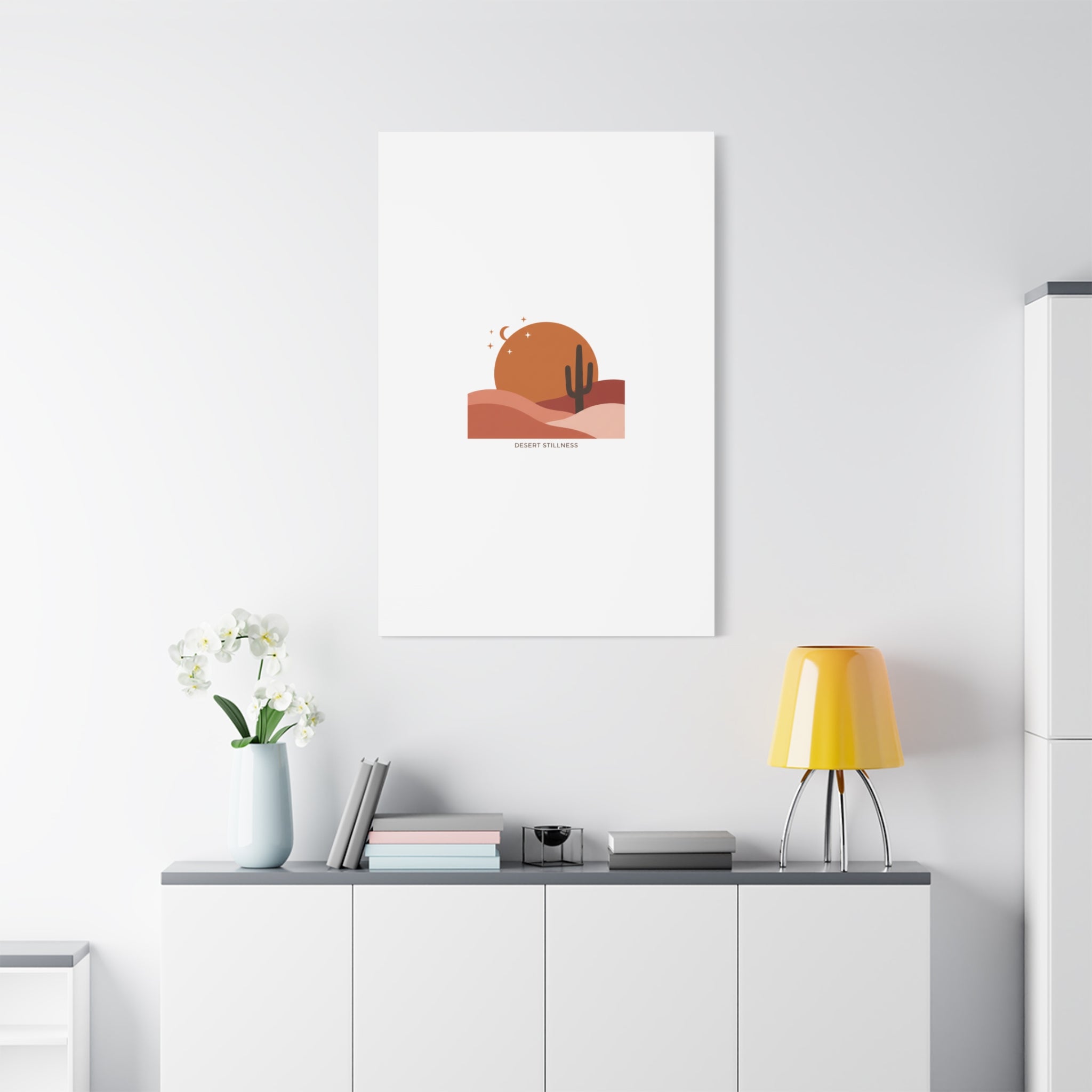 Desert Stillness Canvas, Desert Sunset Minimalist Mesa | Southwestern Art Print 36" x 36" 1.25"