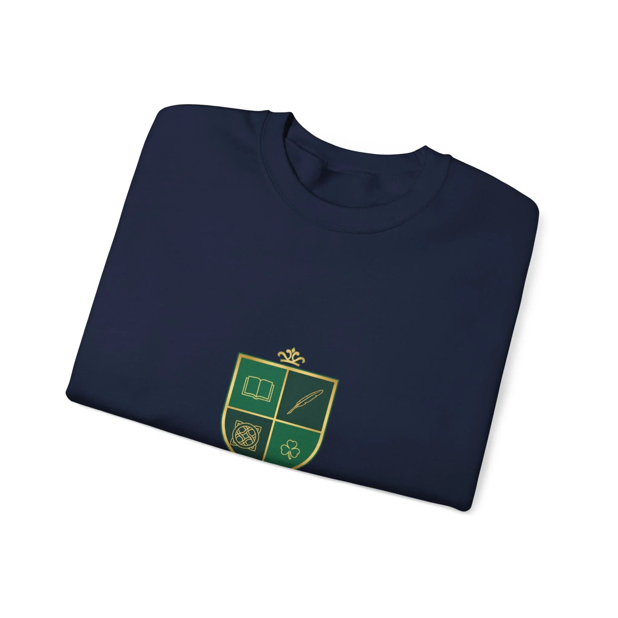 Celtic Crest Gaelic Library Sweatshirt | Irish Heritage Logo, Celtic Knot Navy