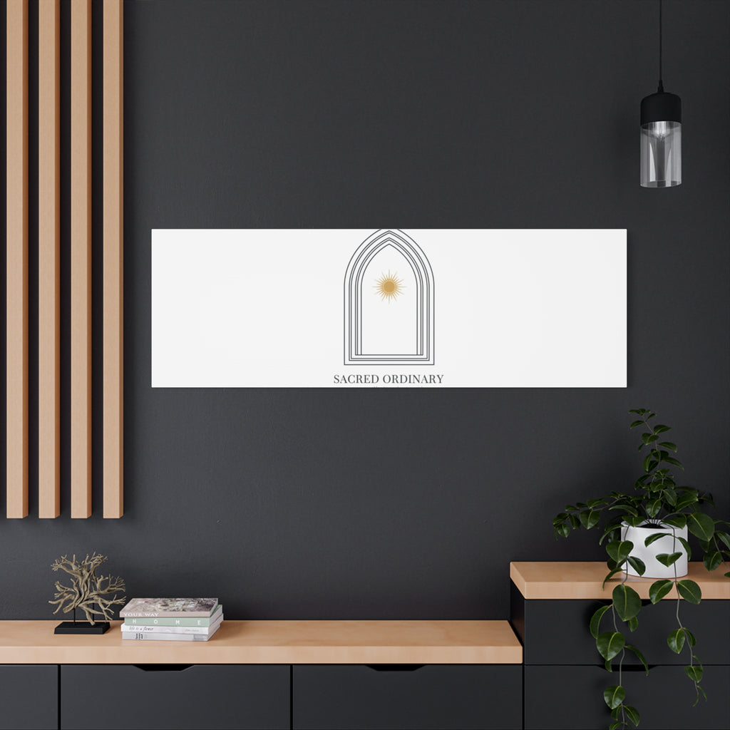Sacred Ordinary Gothic Arch Canvas | Minimal Scripture Art, Quiet Luxury 36" x 36" 1.25"