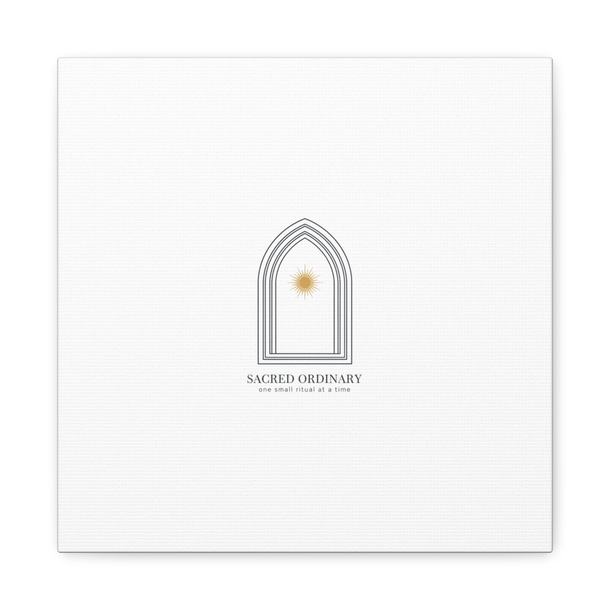 Sacred Ordinary Gothic Arch Canvas | Minimal Scripture Art, Quiet Luxury