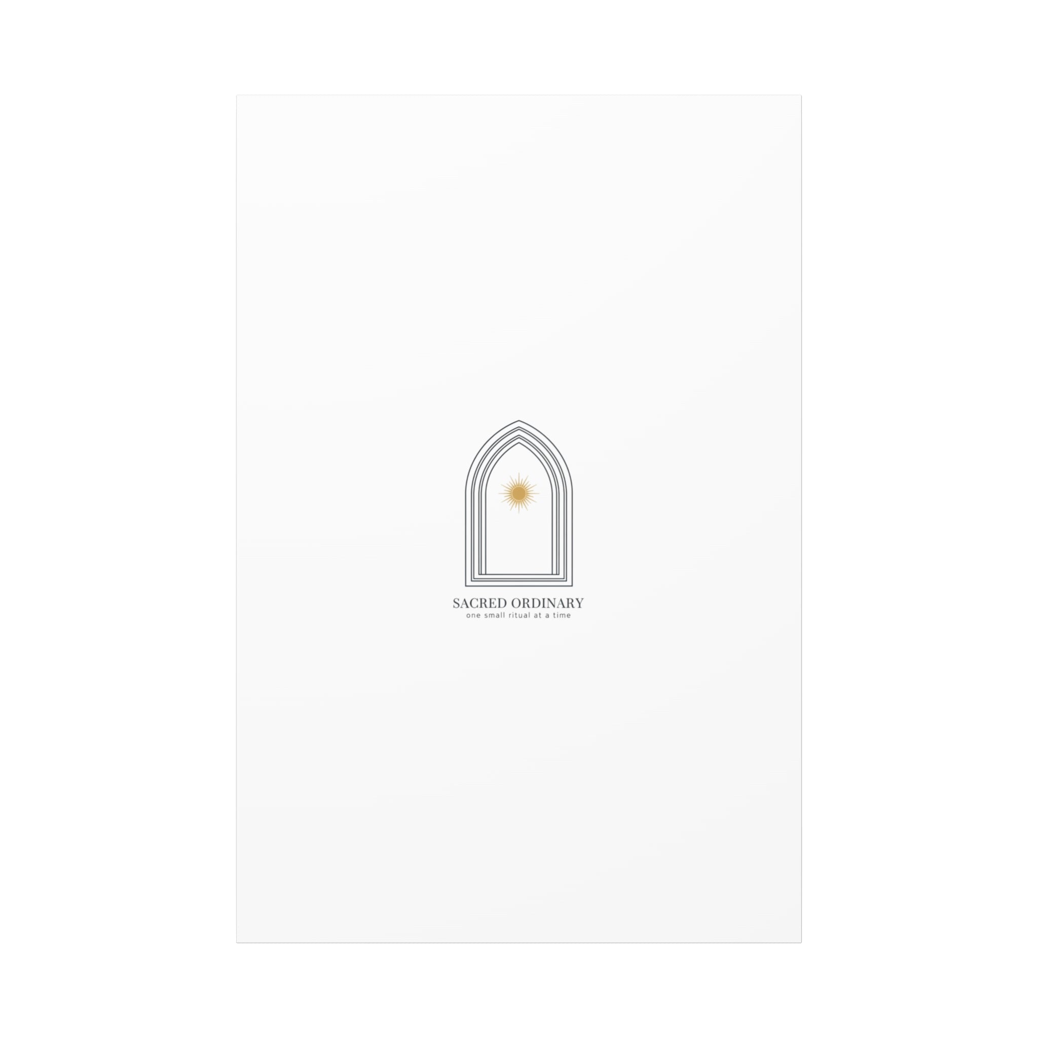 Sacred Ordinary Gothic Arch Canvas | Minimal Scripture Art, Quiet Luxury