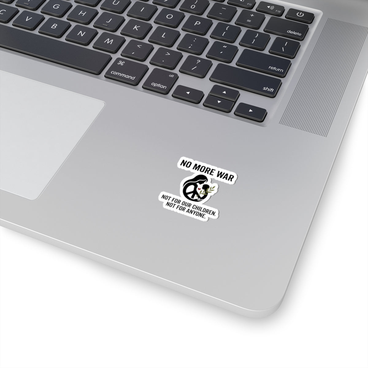 No More War Sticker | Anti-War, Peace, Solidarity 2" × 2" White