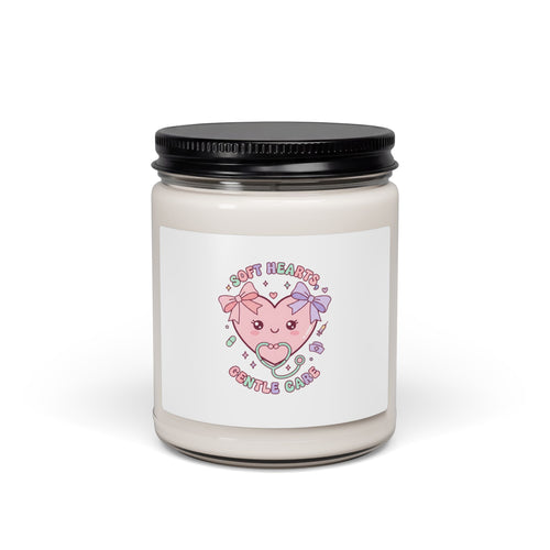 Cute Nurse Heart Candle, Scented Soy Candle | Pastel Coquette Medical Apple Harvest 9oz