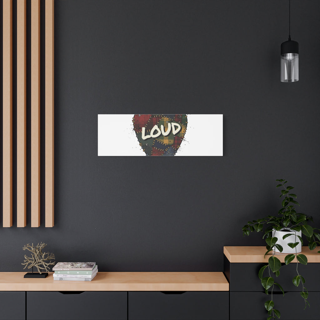 Plaid Patchwork Guitar Pick Canvas, Grunge Revival, 90s Rock Plaid Aesthetic 36" x 36" 1.25"