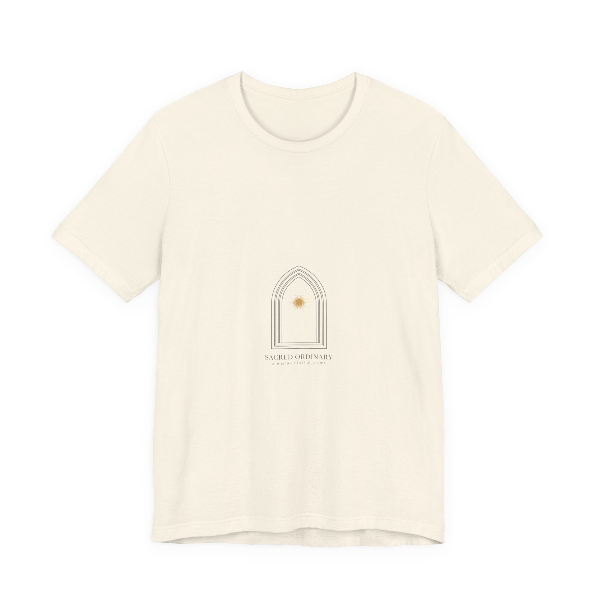Gothic Arch Minimal Tee | Monastic Minimalism, serene typography