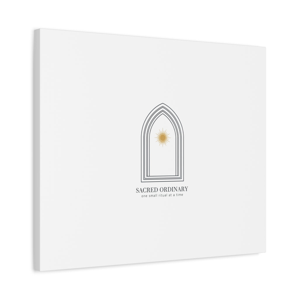 Sacred Ordinary Gothic Arch Canvas | Minimal Scripture Art, Quiet Luxury 36" x 36" 1.25"