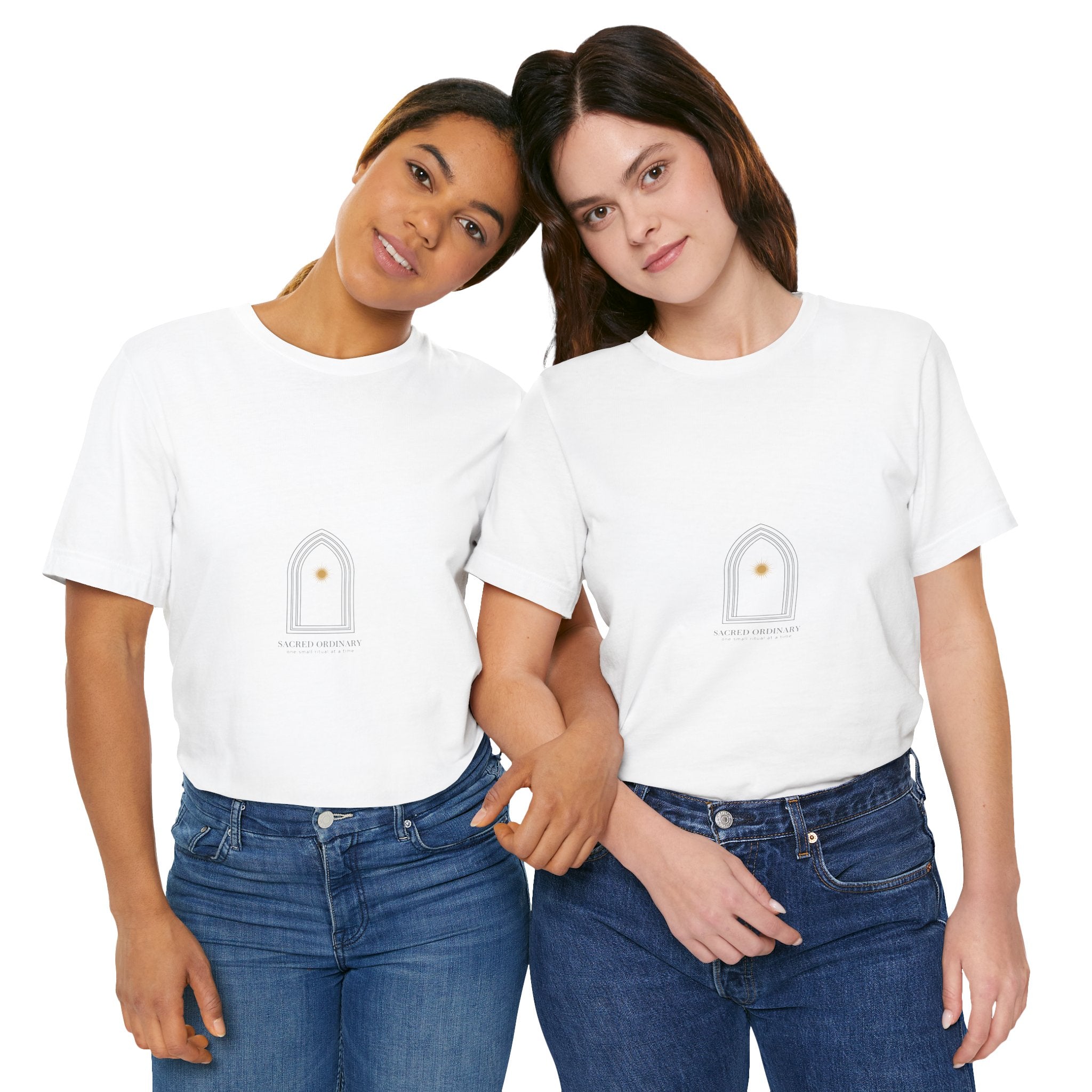 Gothic Arch Minimal Tee | Monastic Minimalism, serene typography Navy