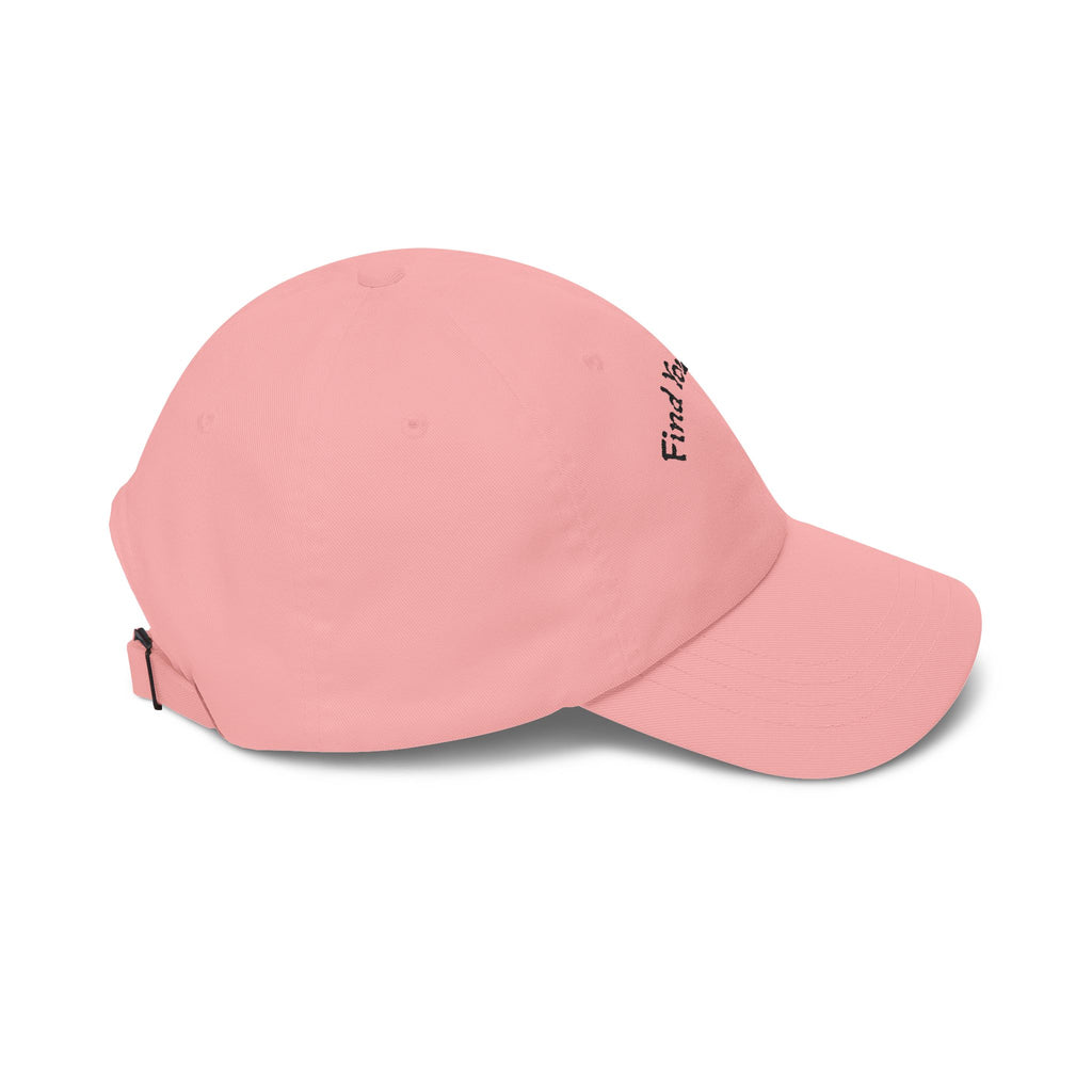 Dad Cap – "Find You're Peace" Embroidered White Baseball Hat.