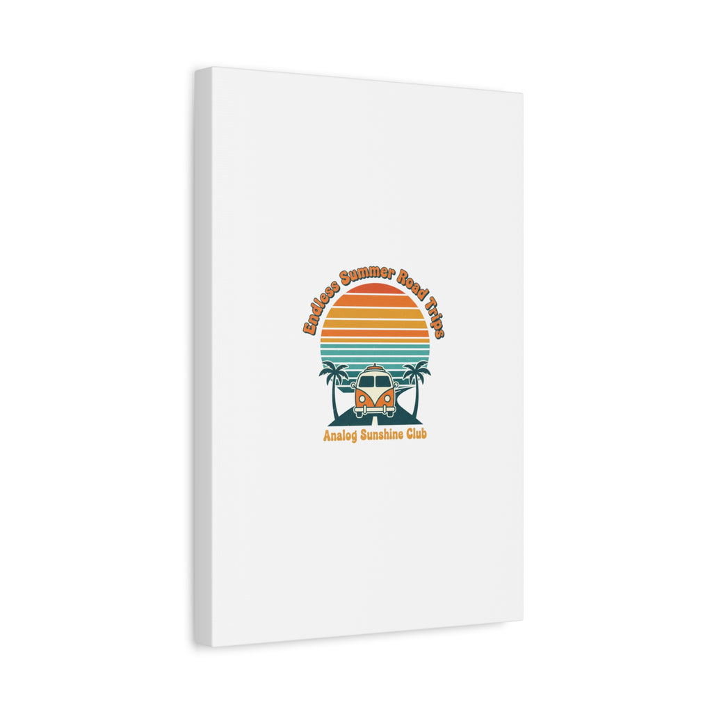 Endless Summer Road Trips Canvas | 1970s Sunset, Retro Surf Palm Art 36" x 36" 1.25"