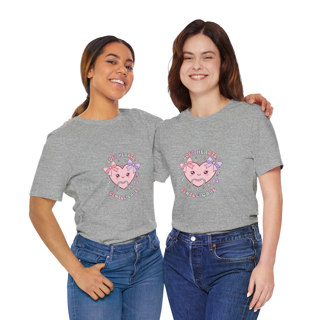 Kawaii Nurse Heart Tee | pastel healthcare design, coquette medical shirt Navy