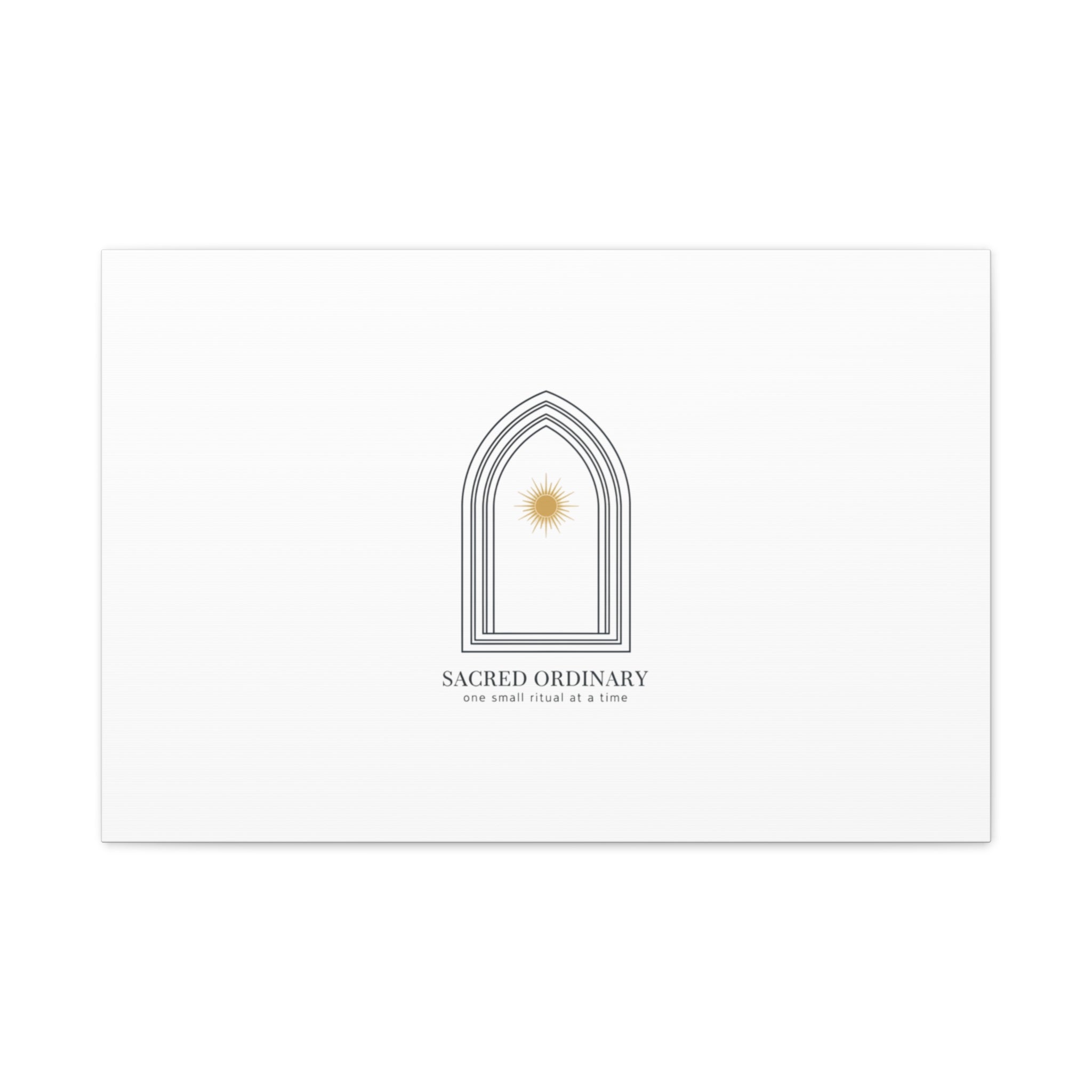 Sacred Ordinary Gothic Arch Canvas | Minimal Scripture Art, Quiet Luxury