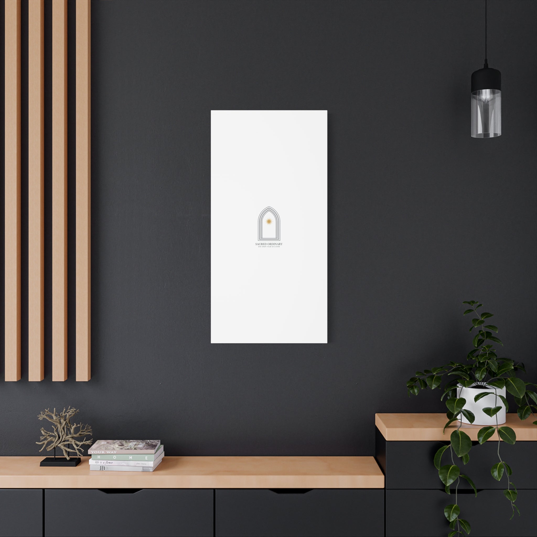 Sacred Ordinary Gothic Arch Canvas | Minimal Scripture Art, Quiet Luxury