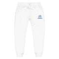 Embroidered Fist Logo Sweatpants â Cozy White Fleece Joggers White