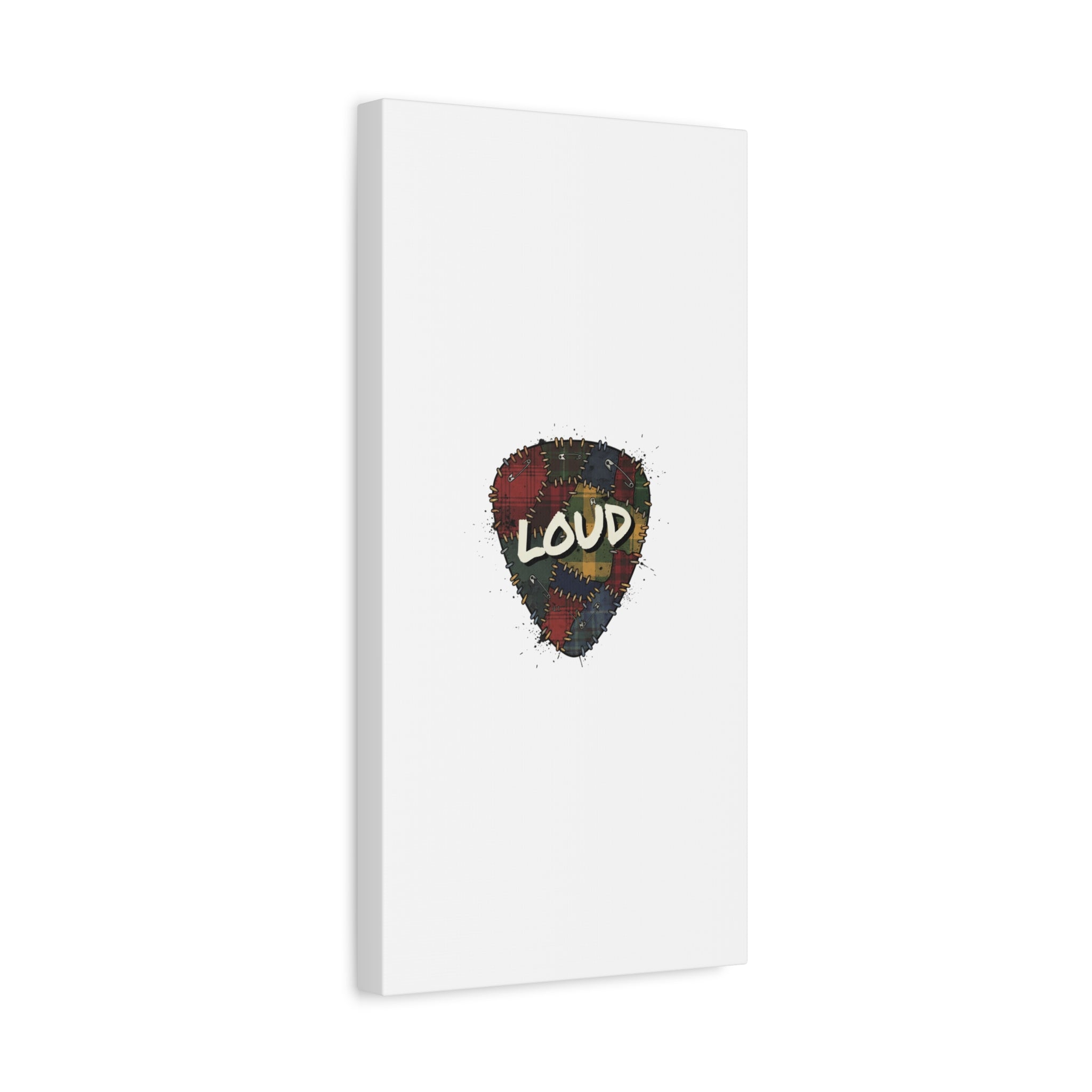 Plaid Patchwork Guitar Pick Canvas, Grunge Revival, 90s Rock Plaid Aesthetic 36" x 36" 1.25"