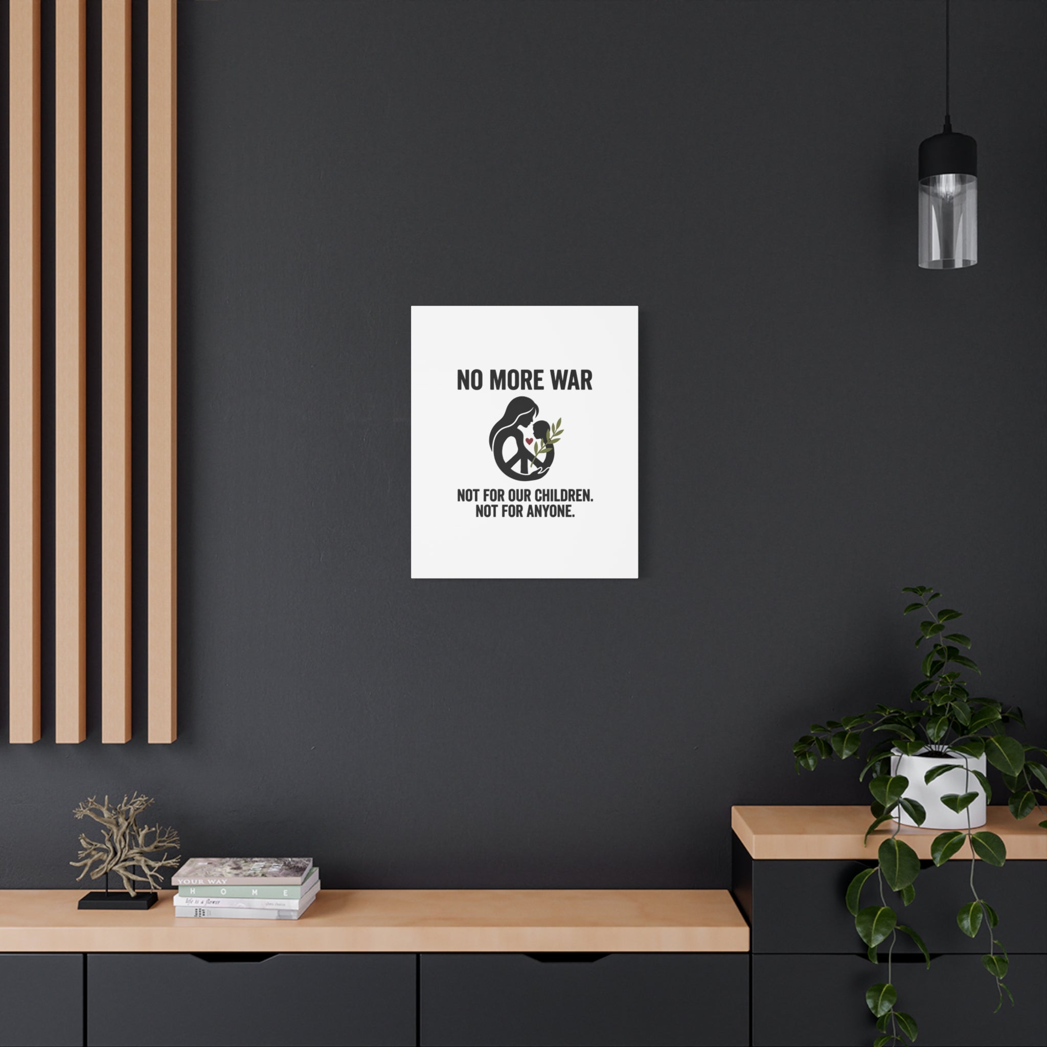 No More War Canvas, Anti-War Peace Protest Wall Art | Solidarity Ceasefire. 36" x 36" 1.25"