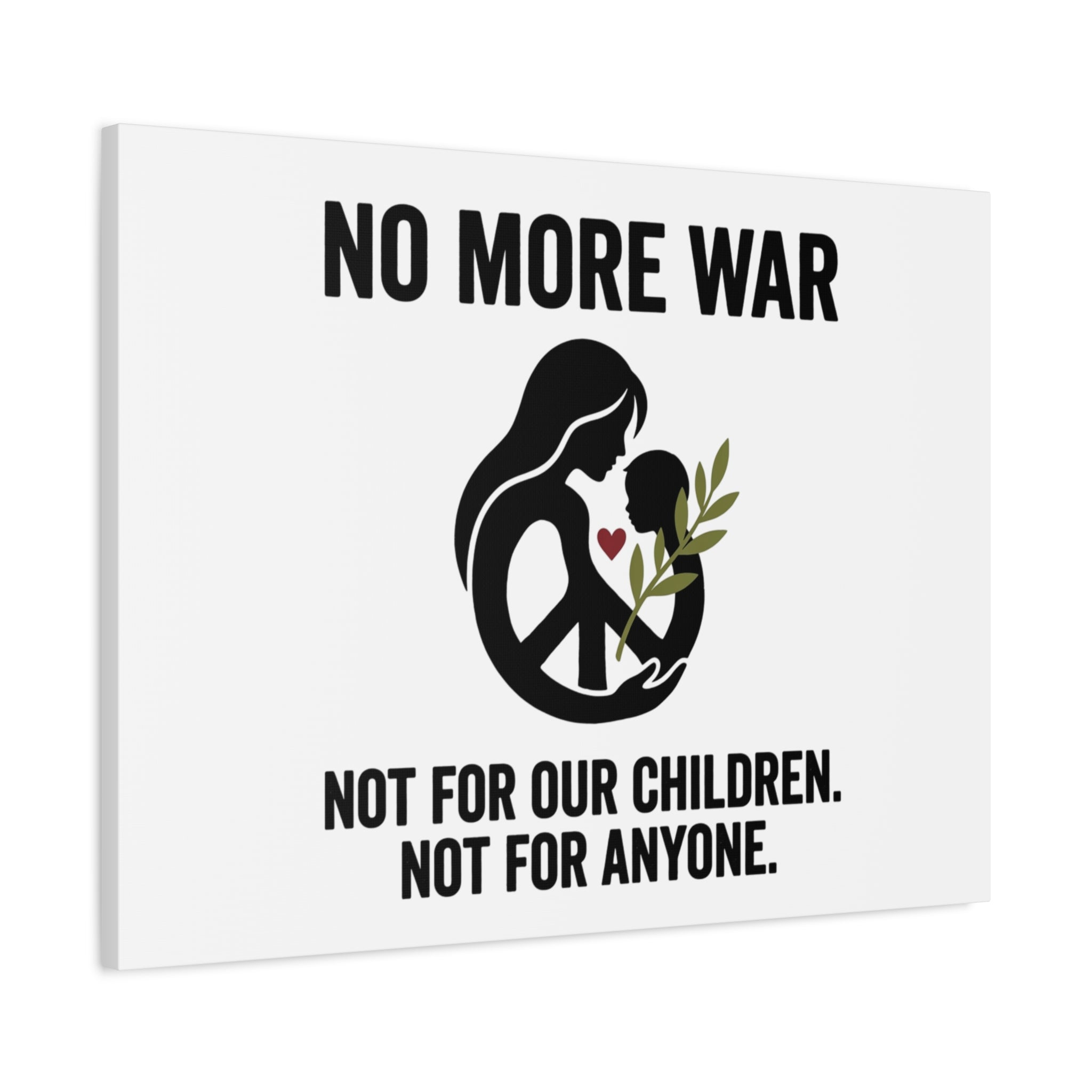 No More War Canvas, Anti-War Peace Protest Wall Art | Solidarity Ceasefire. 36" x 36" 1.25"