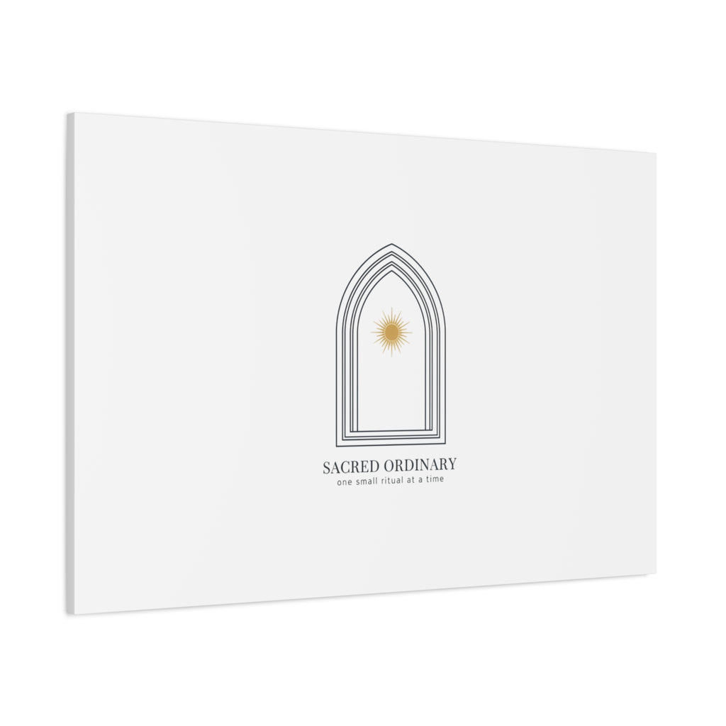 Sacred Ordinary Gothic Arch Canvas | Minimal Scripture Art, Quiet Luxury