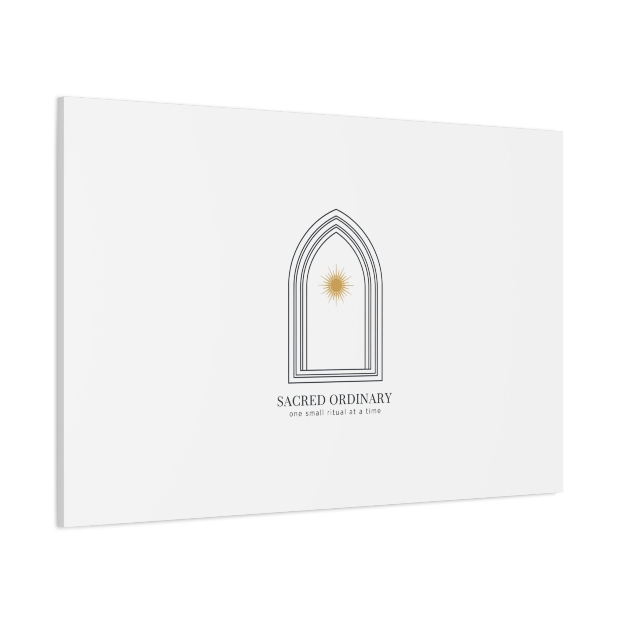 Sacred Ordinary Gothic Arch Canvas | Minimal Scripture Art, Quiet Luxury