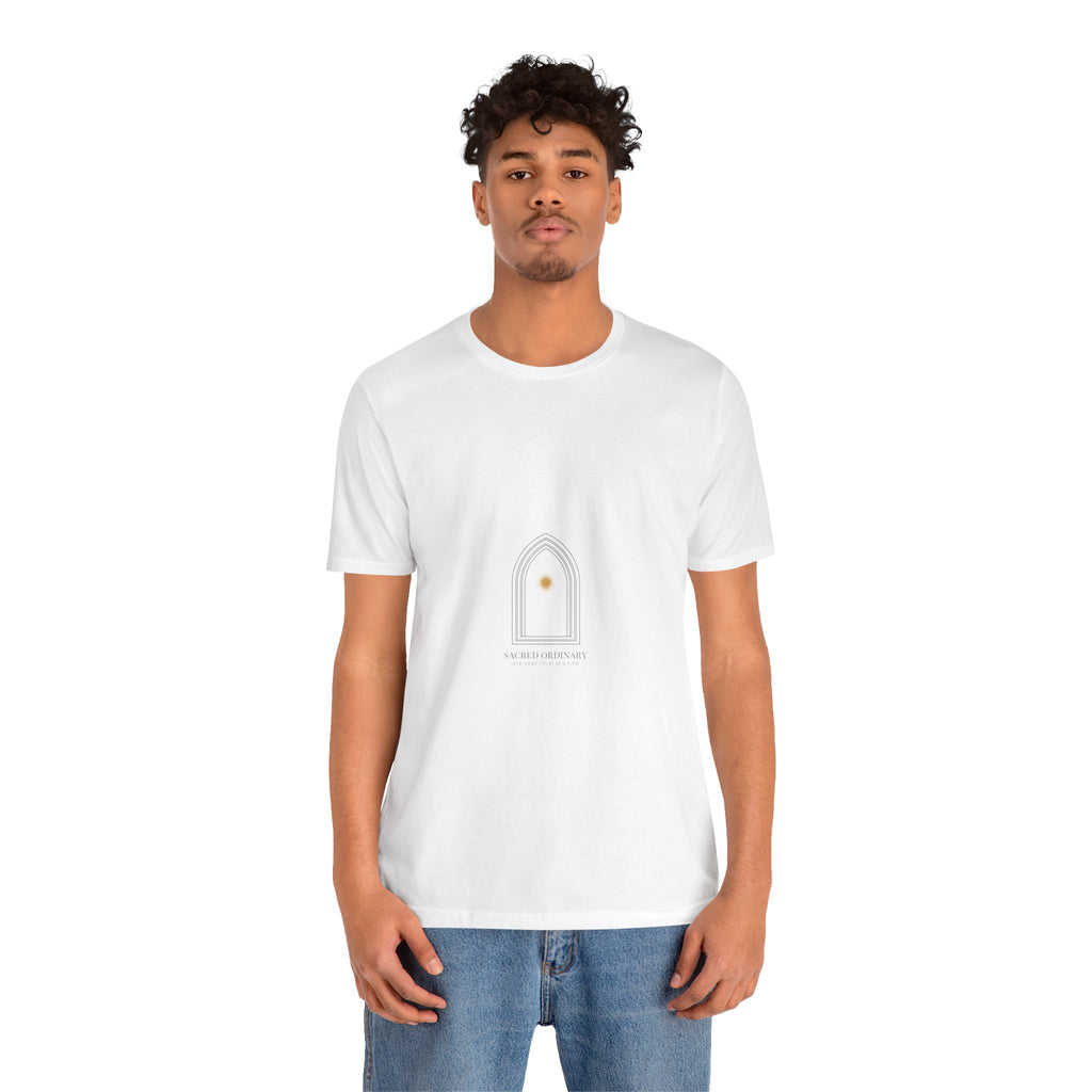 Gothic Arch Minimal Tee | Monastic Minimalism, serene typography Navy