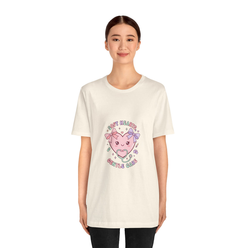 Kawaii Nurse Heart Tee | pastel healthcare design, coquette medical shirt Navy